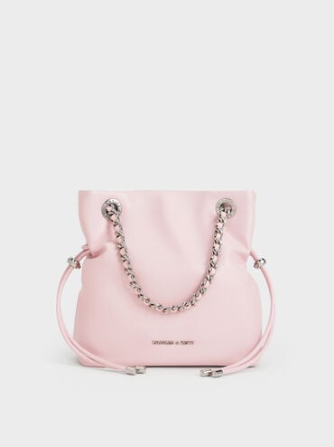 Arya Braided-Strap Double-Handle Crossbody Bag, Cotton Candy Pink, hi-res