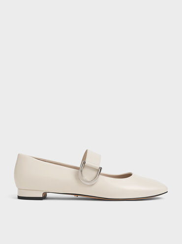 Gabine Leather Mary Janes, White, hi-res