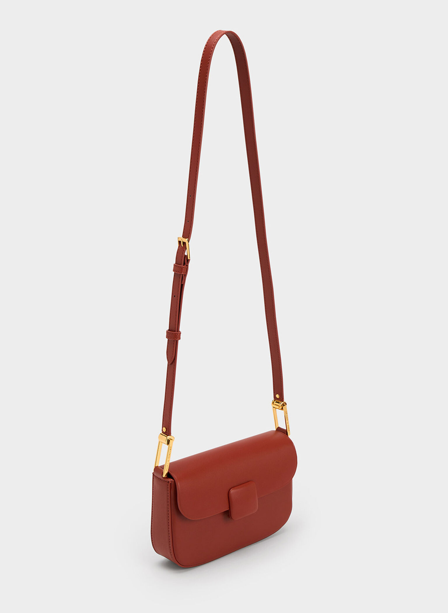 Koa Square Push-Lock Shoulder Bag, Brick, hi-res