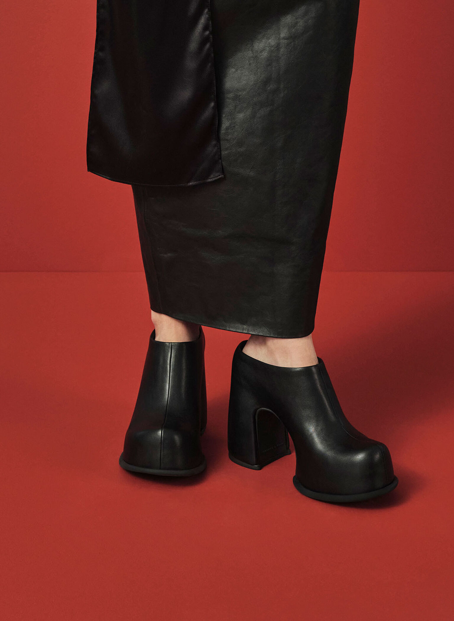 Pixie Platform Mules, Black, hi-res