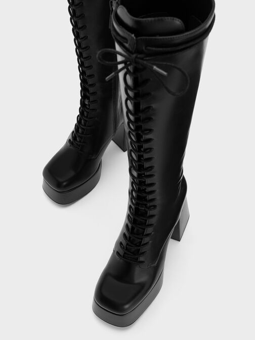 Orla Platform Knee-High Boots, Black, hi-res