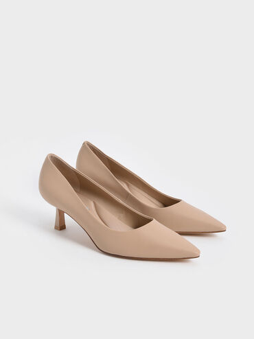 Emmy Pointed Kitten Heel Pumps, Nude, hi-res