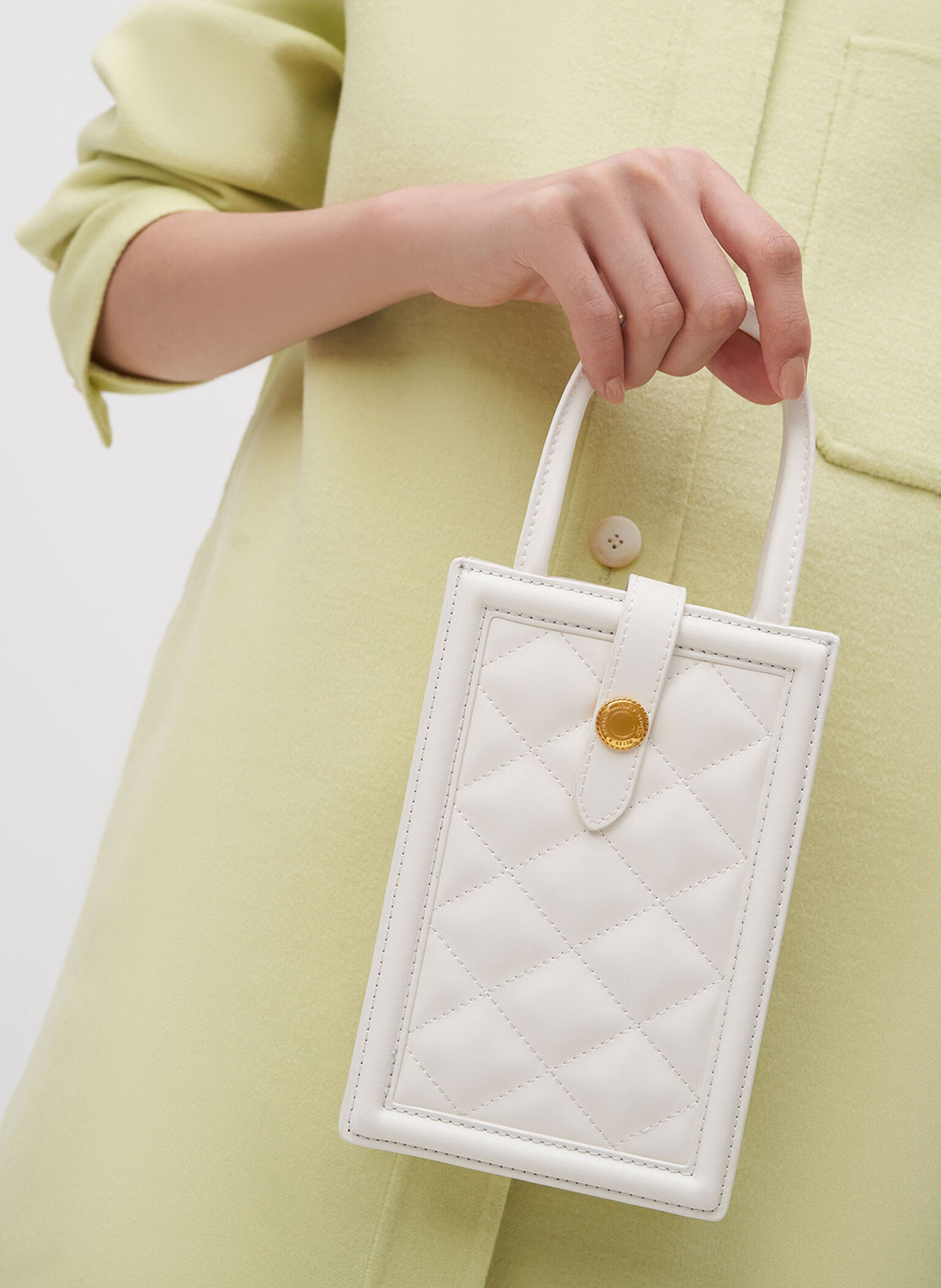 Este Belted Phone Pouch, White, hi-res