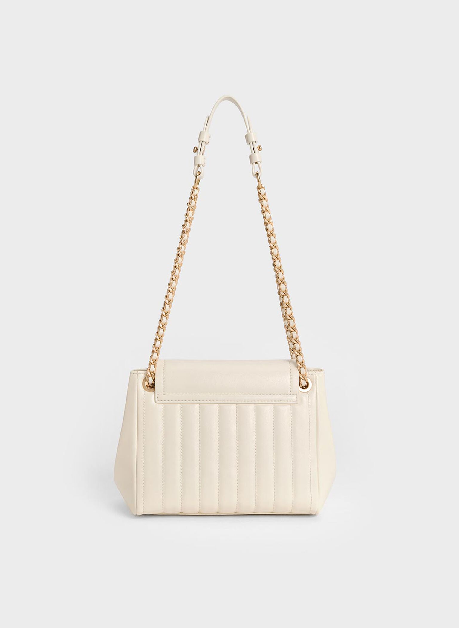 Donna Crinkle-Effect Shoulder Bag, Cream, hi-res