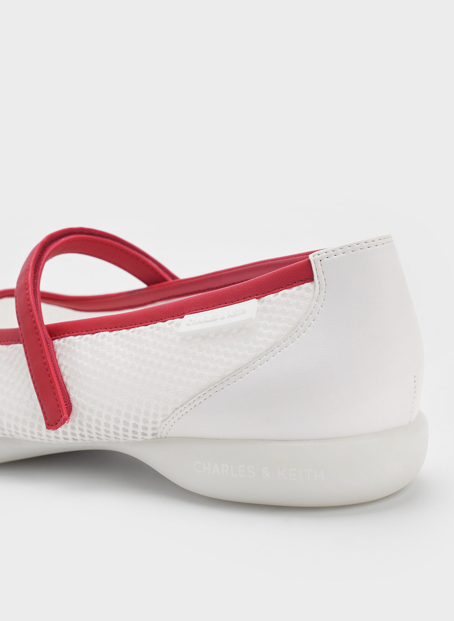 Mesh Contrast-Trim Mary Jane Sneakers, Red, hi-res