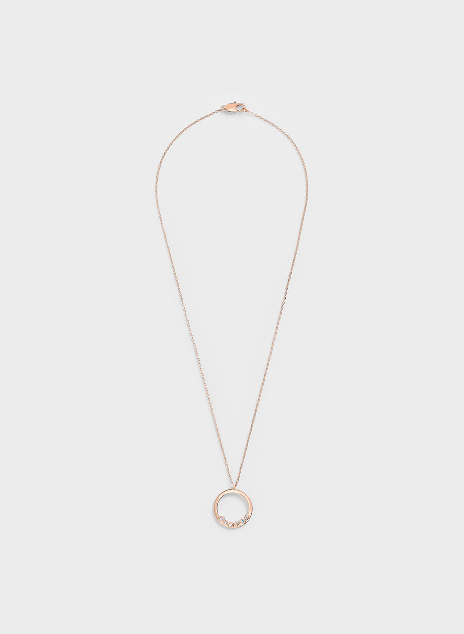 Swarovski® Crystal Studded Pendant Necklace, Rose Gold, hi-res