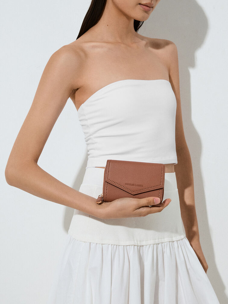 Stitch Trim Envelope Wallet, Chocolate, hi-res
