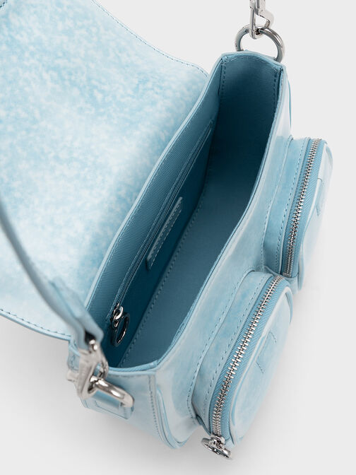 Letitia Front Flap Crossbody Bag, Light Blue, hi-res