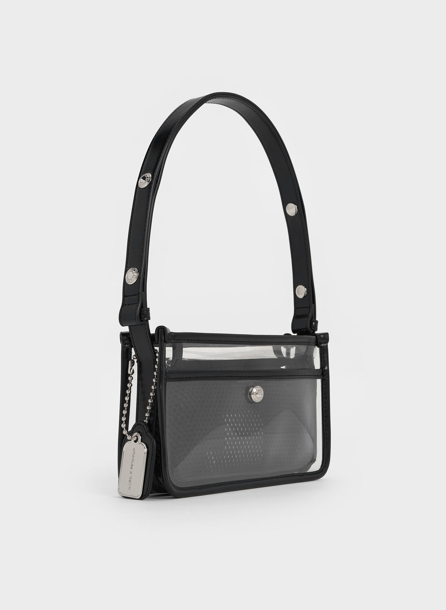 Norah See-Through Mesh Shoulder Bag, Clear, hi-res