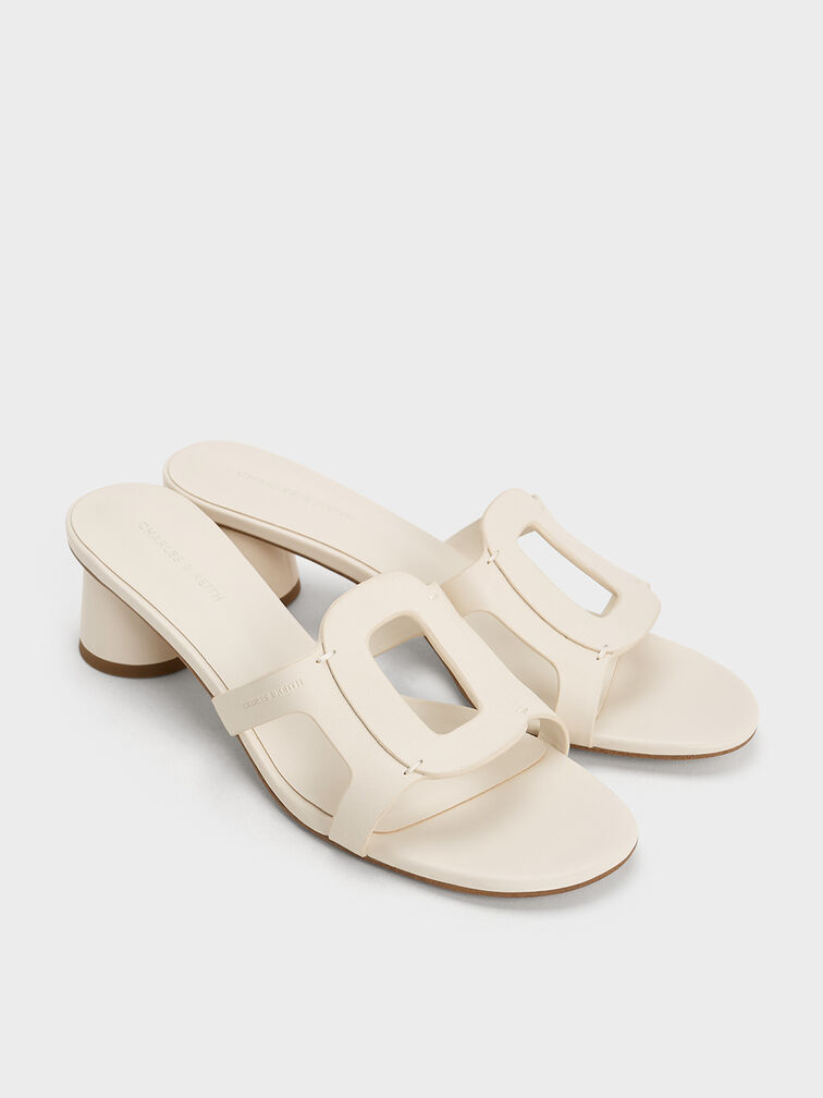 Easley Cut-Out Heeled Sandals, Chalk, hi-res