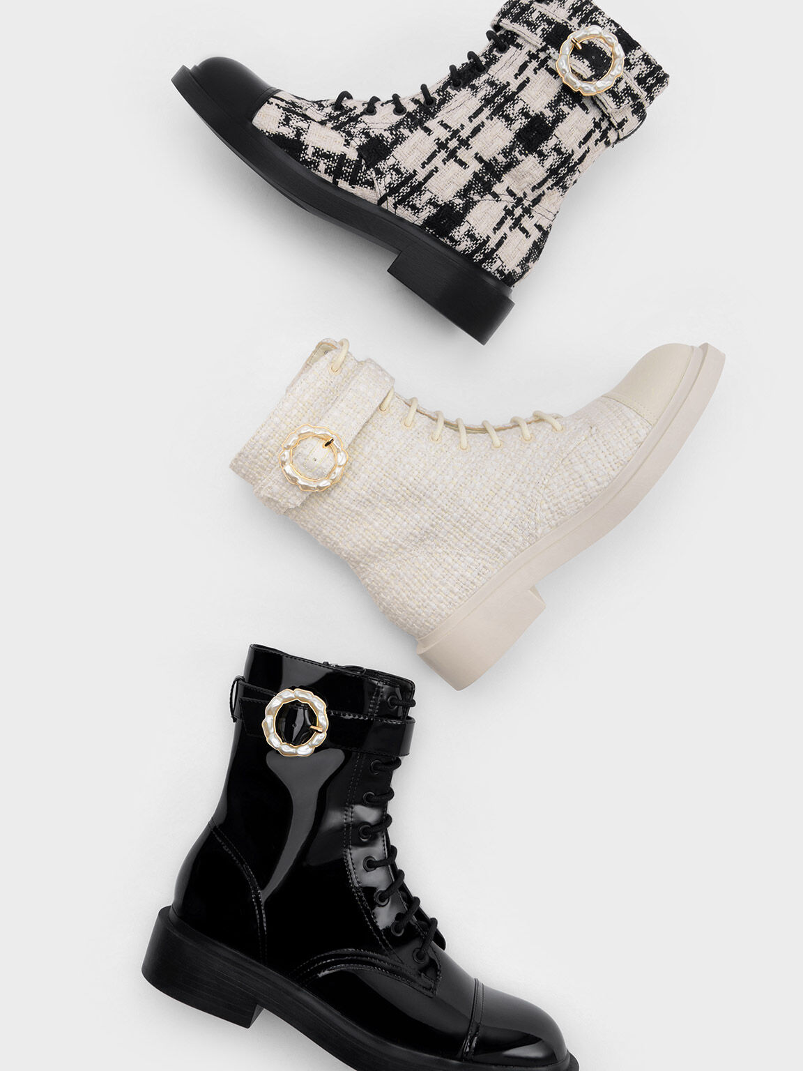 Chanel combat boots with pearls online