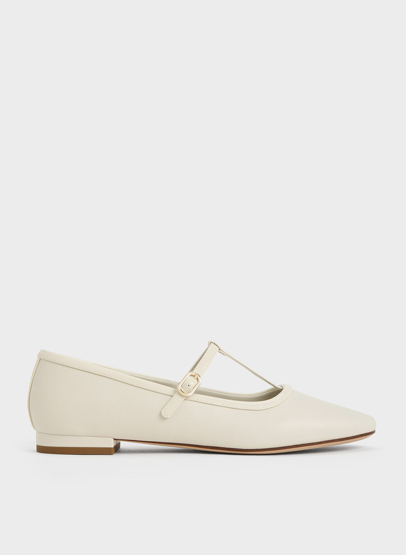 T-Bar Mary Jane Flats, Chalk, hi-res