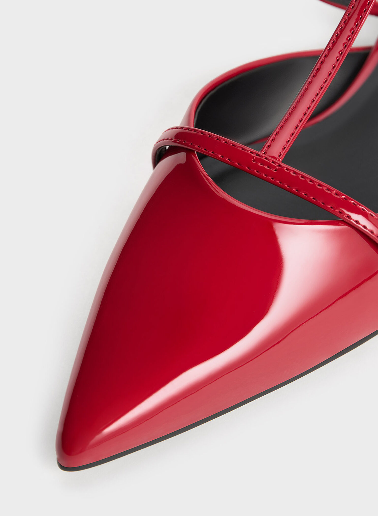 Clara T-Bar Pointed-Toe Mules, Red, hi-res