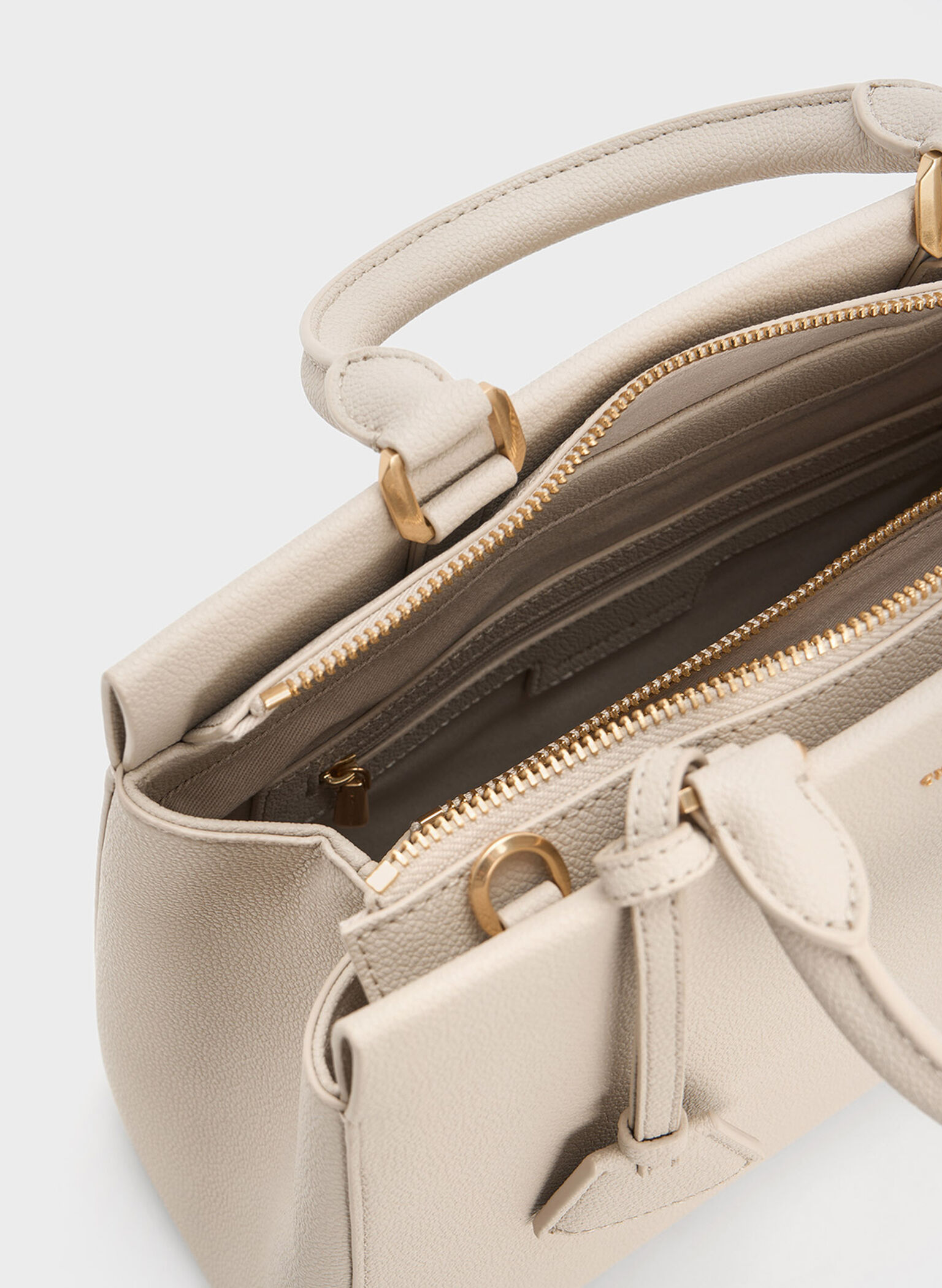 Mirabelle Structured Top Handle bag, Ivory, hi-res
