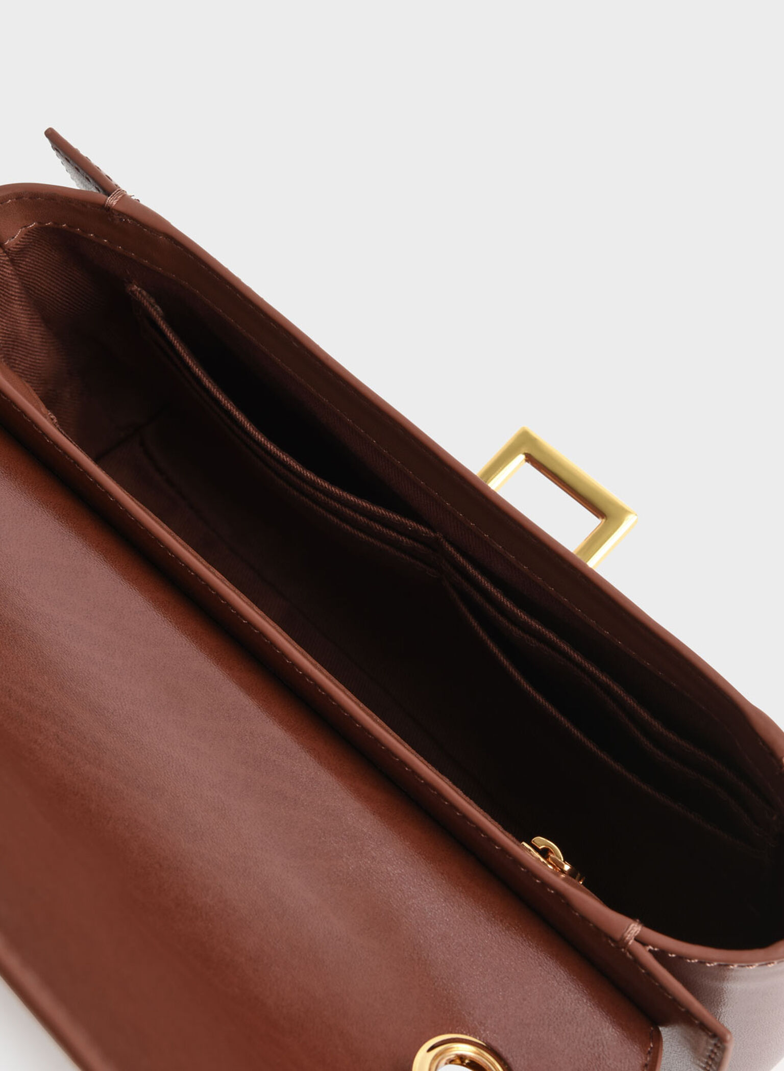 Chain Handle Shoulder Bag, Chocolate, hi-res