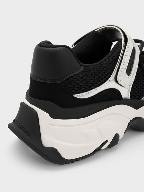 Gaskell Metallic Mesh Mary Jane Sneakers, Black, hi-res