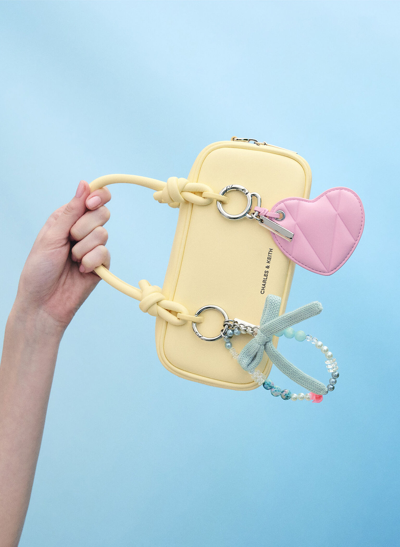 Heart Quilted Mirror Charm, Bubble Gum Pink, hi-res