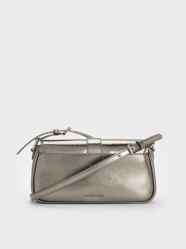 Blaise Belted Shoulder Bag, Pewter, hi-res
