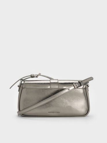 Blaise Belted Shoulder Bag, Pewter, hi-res