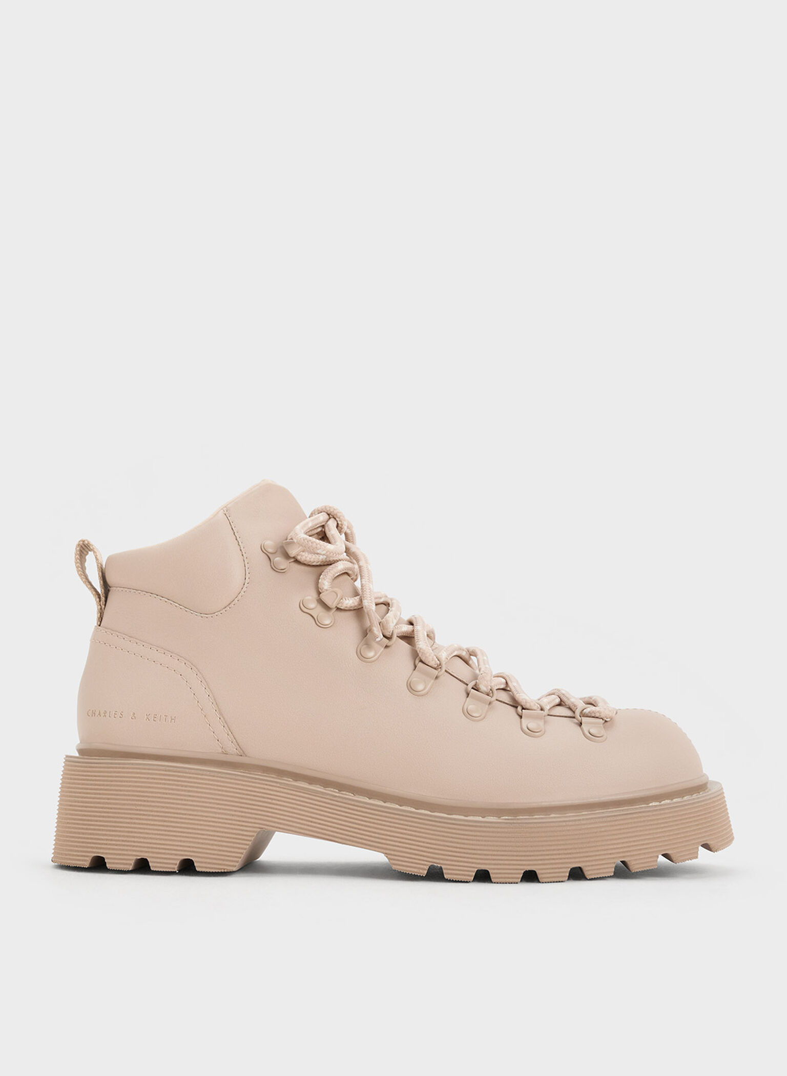 Indra Lace-Up Ankle Boots, Beige, hi-res