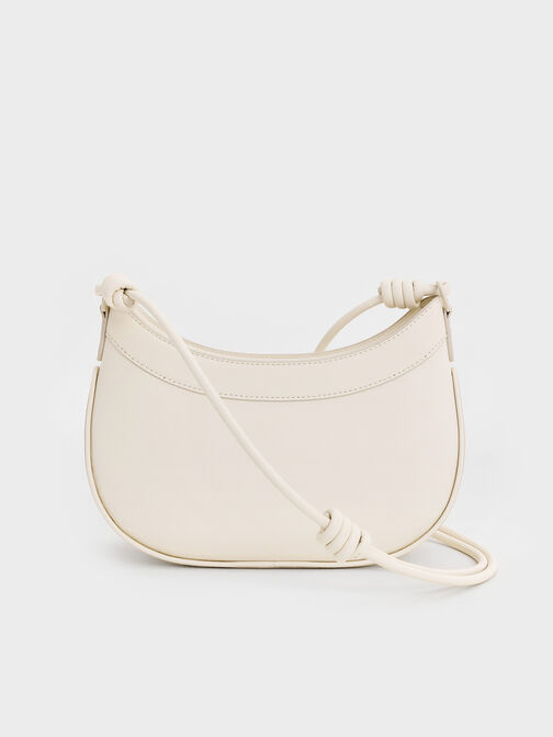 Sabine Knotted-Strap Curved Shoulder Bag, Cream, hi-res