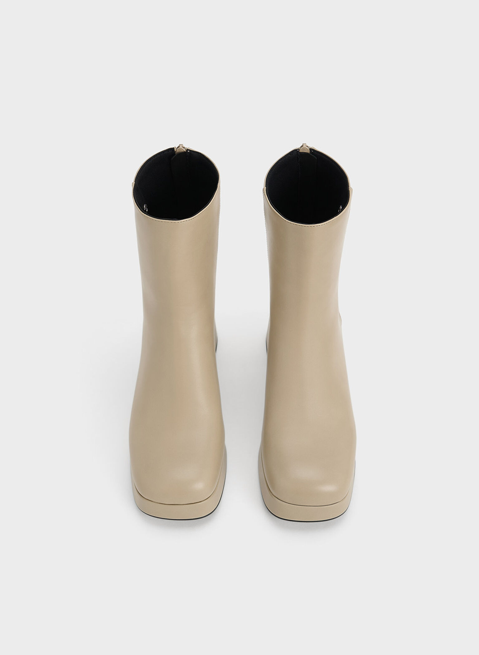 Evie Knitted-Sock Ankle Boots, Taupe, hi-res