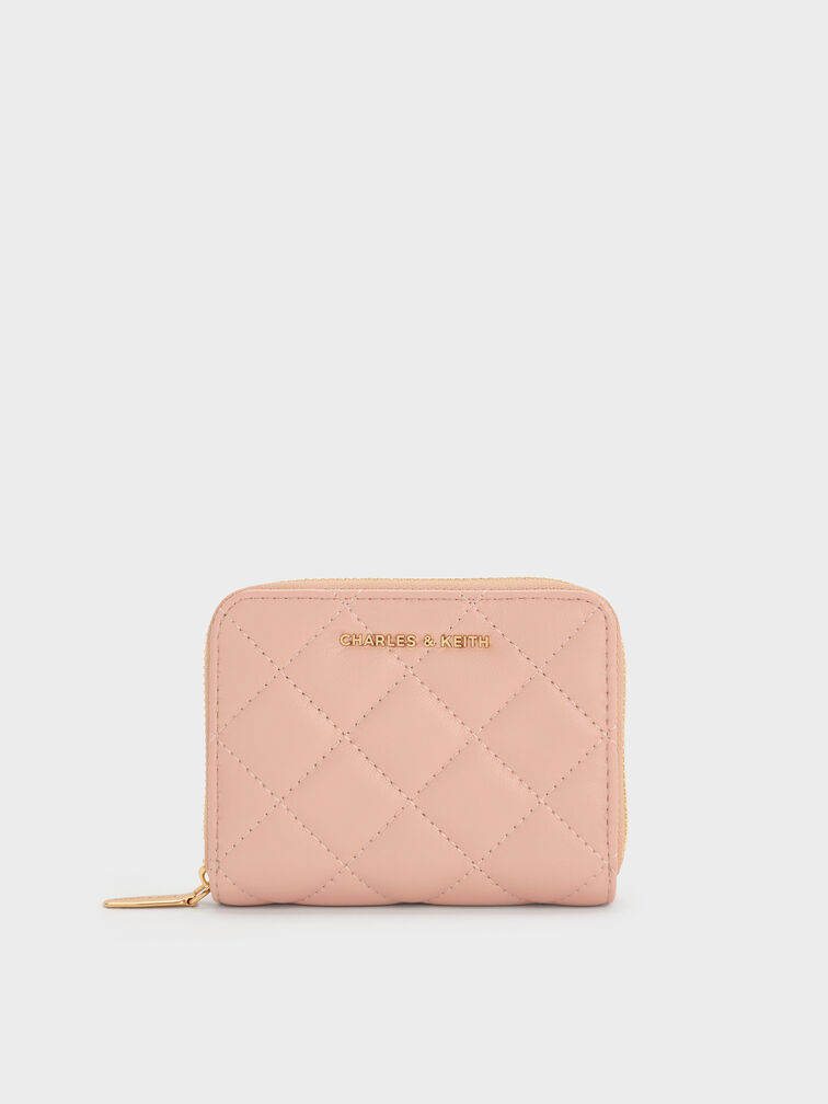 Alva Quilted Zip-Around Wallet, Light Pink, hi-res