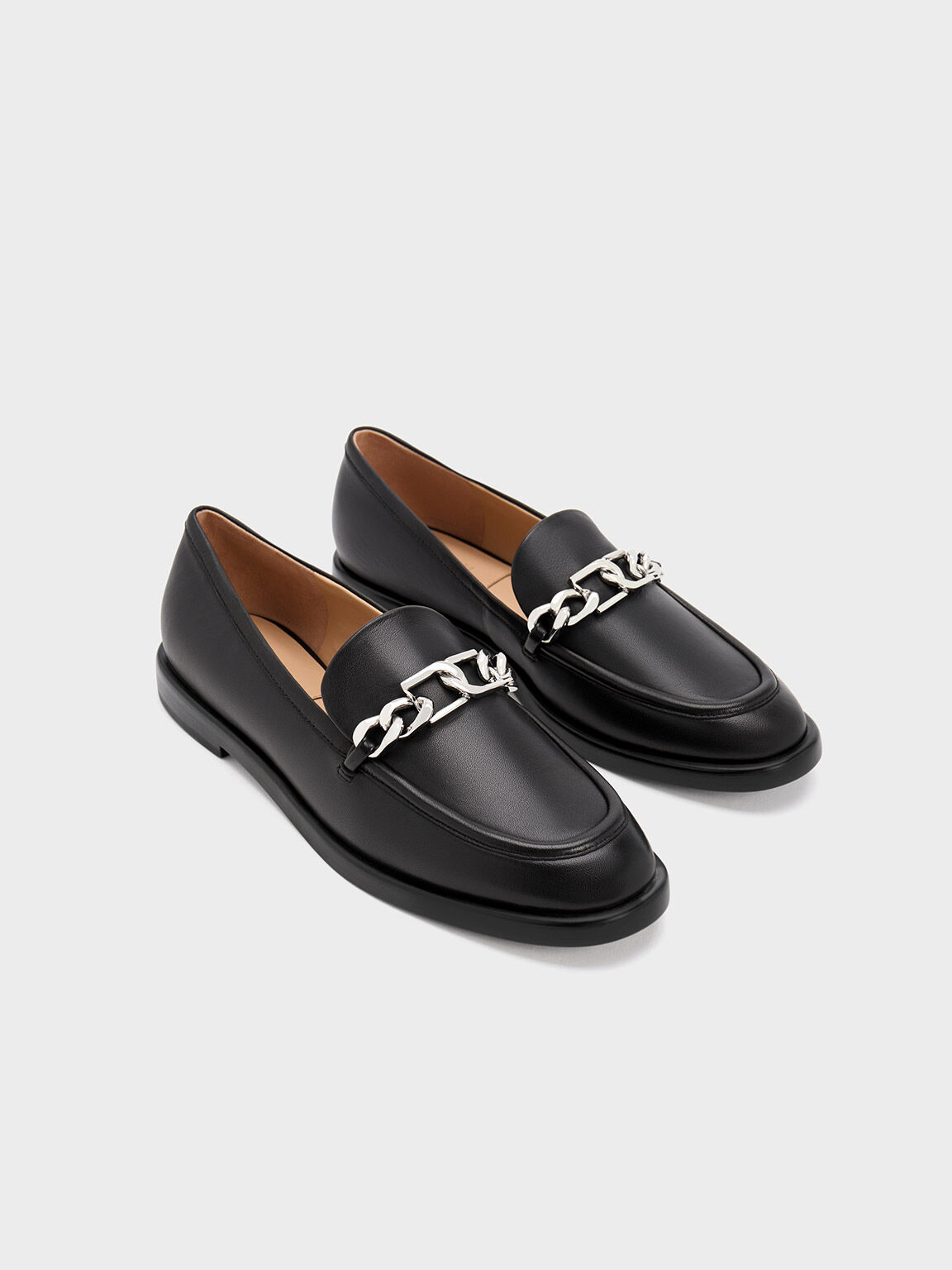Link detail patent leather loafers new arrivals