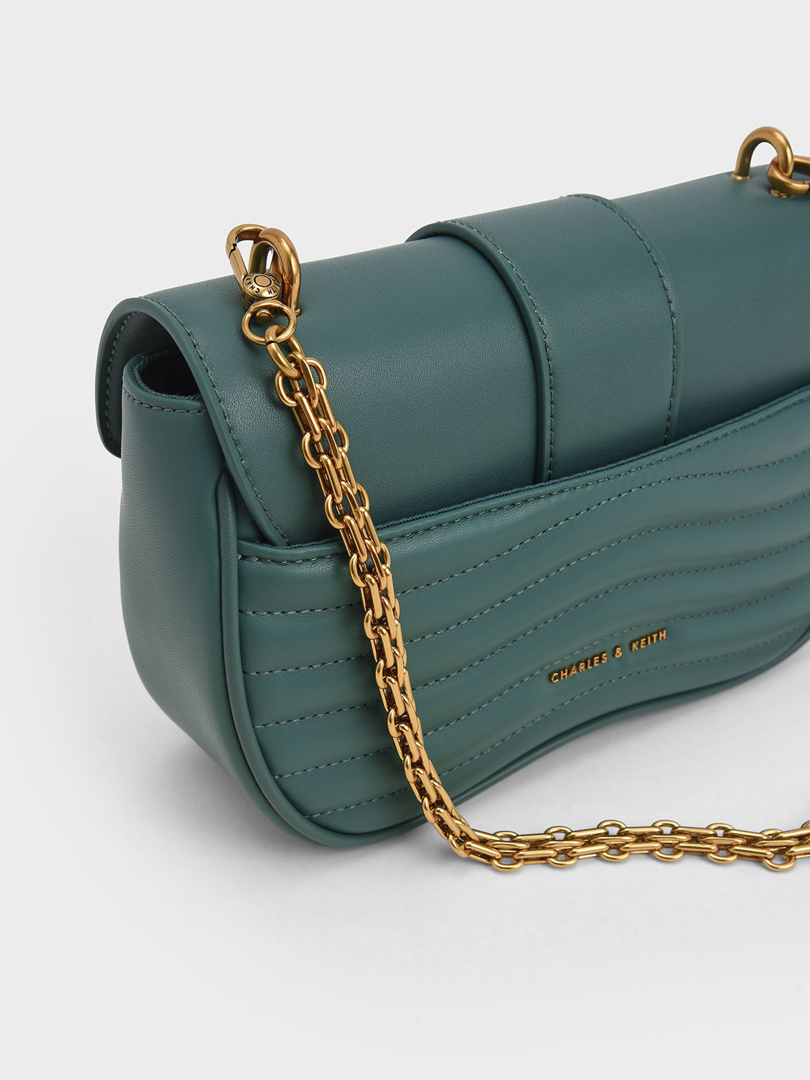 Aubrielle Chain-Handle Panelled Crossbody Bag, Teal, hi-res