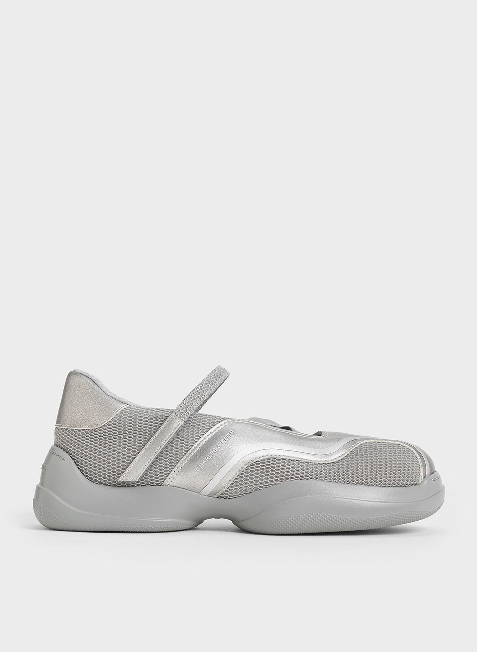 Casey Metallic Mesh Mary Jane Sneakers, Silver, hi-res