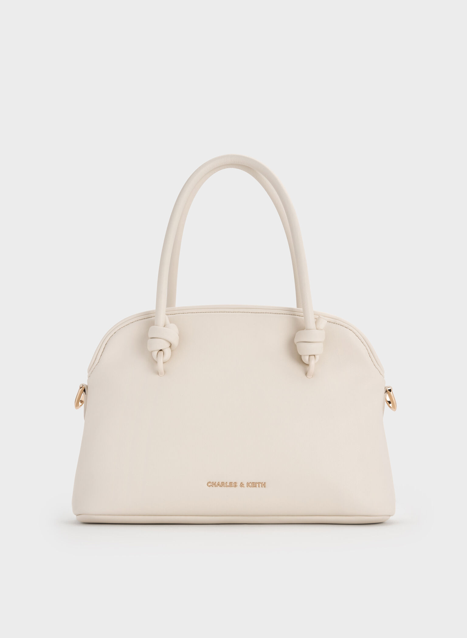 Sammie Knotted-Handle Bowling Bag, Cream, hi-res