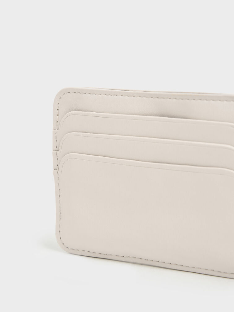 Cleo Quilted Card Holder, Ivory, hi-res