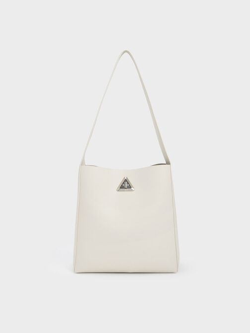 Trice Metallic Accent Large Hobo Bag, Chalk, hi-res