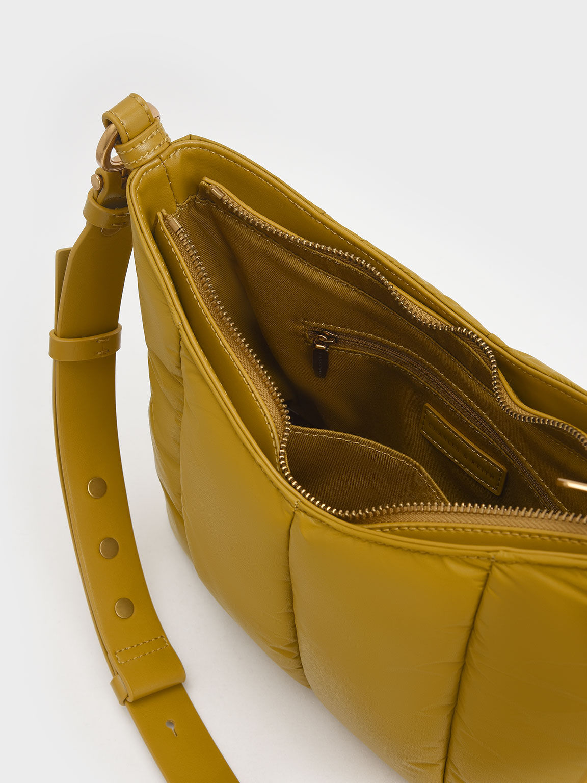 Aralia Two-Tone Chain Handle Shoulder Bag, Mustard, hi-res