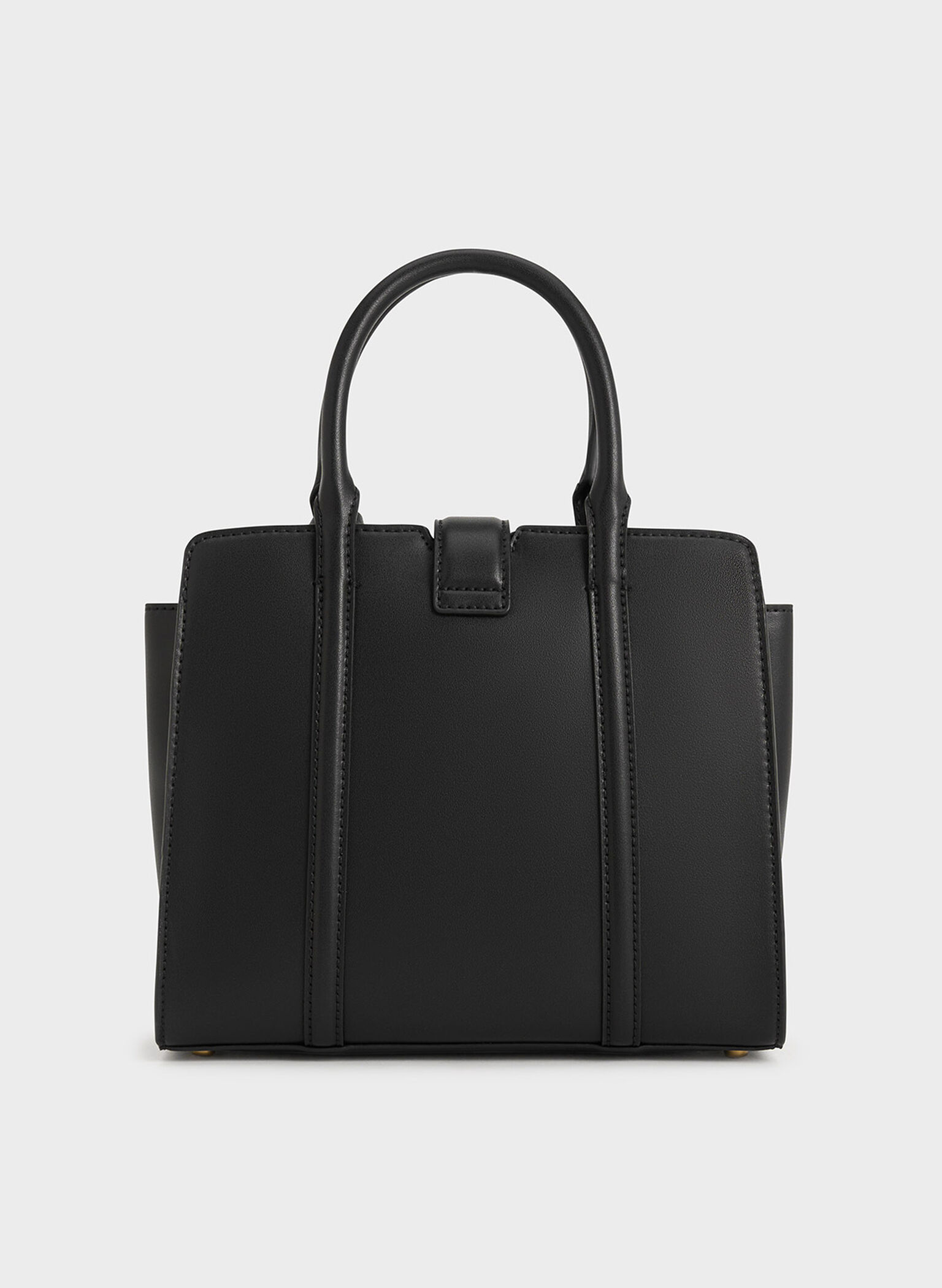 Cesia Metallic Accent Tote Bag, Black, hi-res