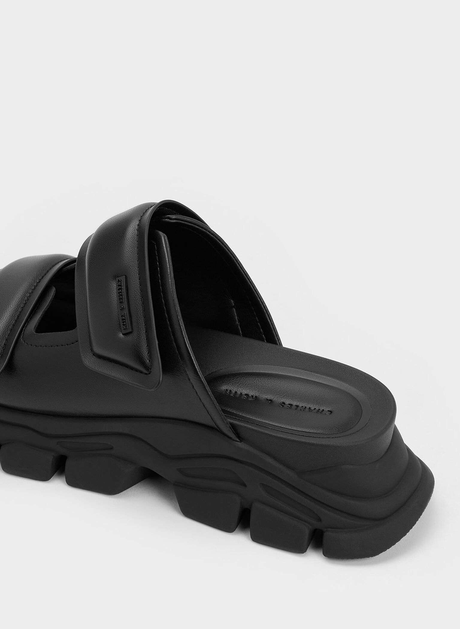 Dash Double Strap Slides, Black, hi-res
