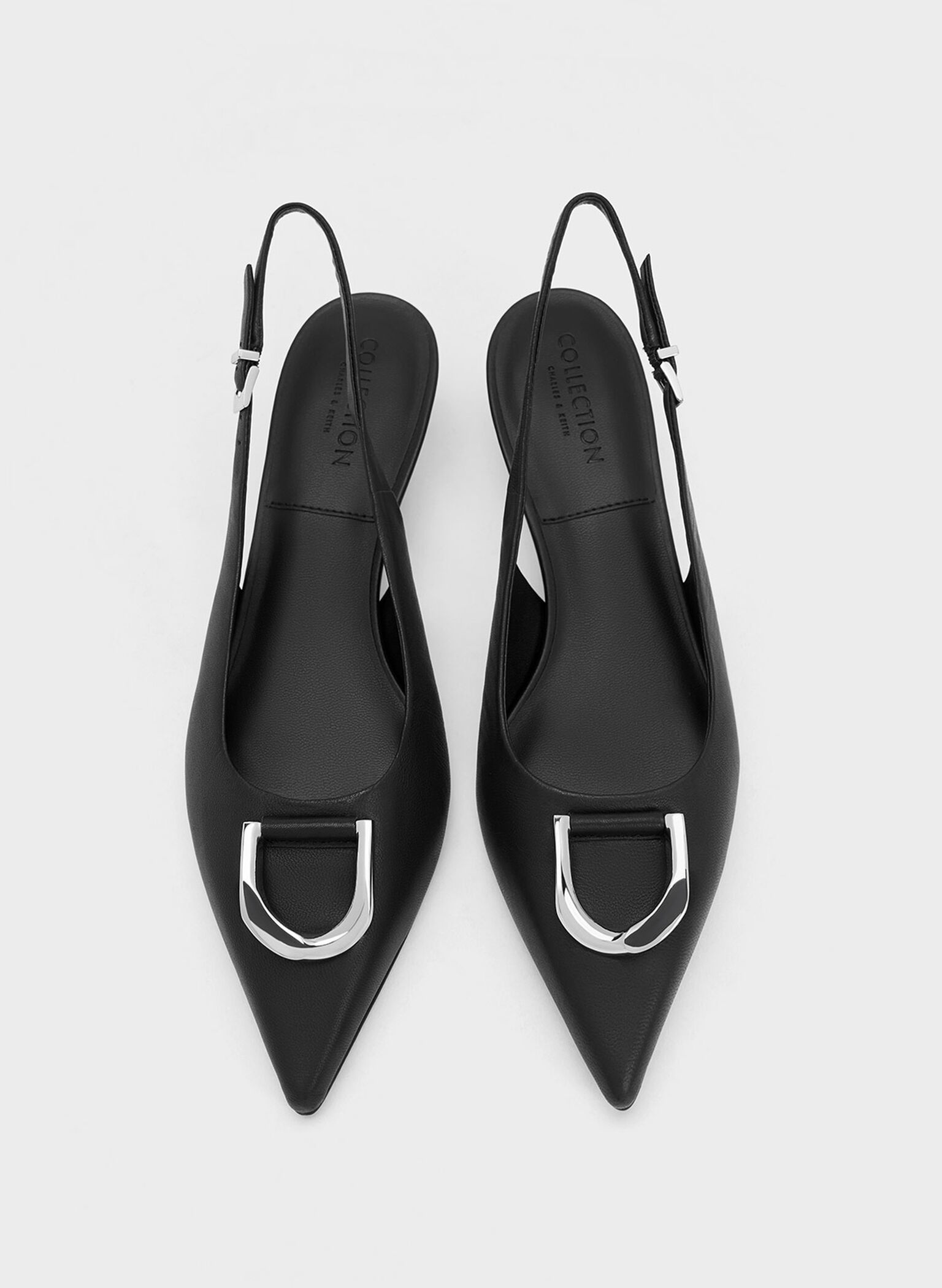 Gabine Leather Slingback Pumps, Black, hi-res