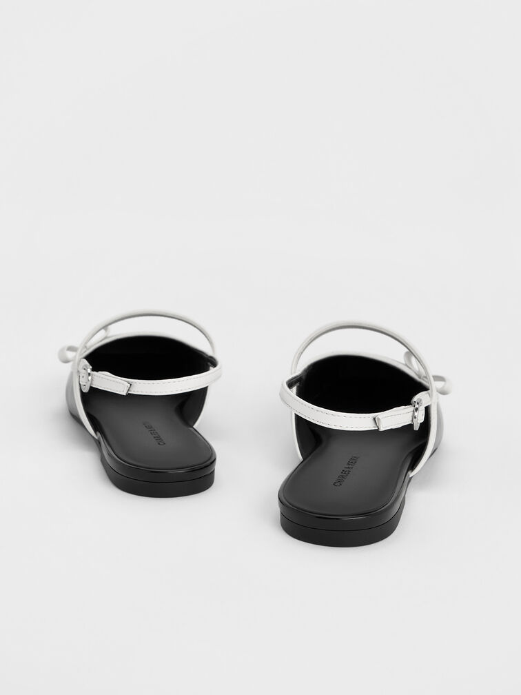 Two-Tone Bow Slingback Mary Jane Flats, Black Box, hi-res