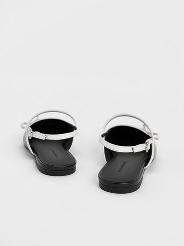 Two-Tone Bow Slingback Mary Jane Flats, Black Box, hi-res