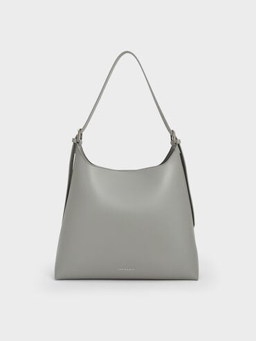 Hertha Trapeze Slouchy Hobo Bag, Grey, hi-res