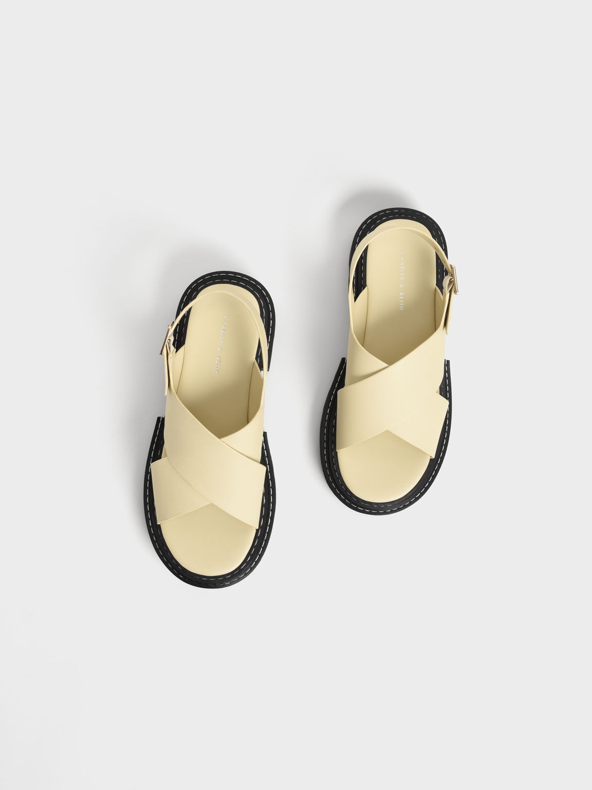 Perline Crossover Slingback Sandals Yellow