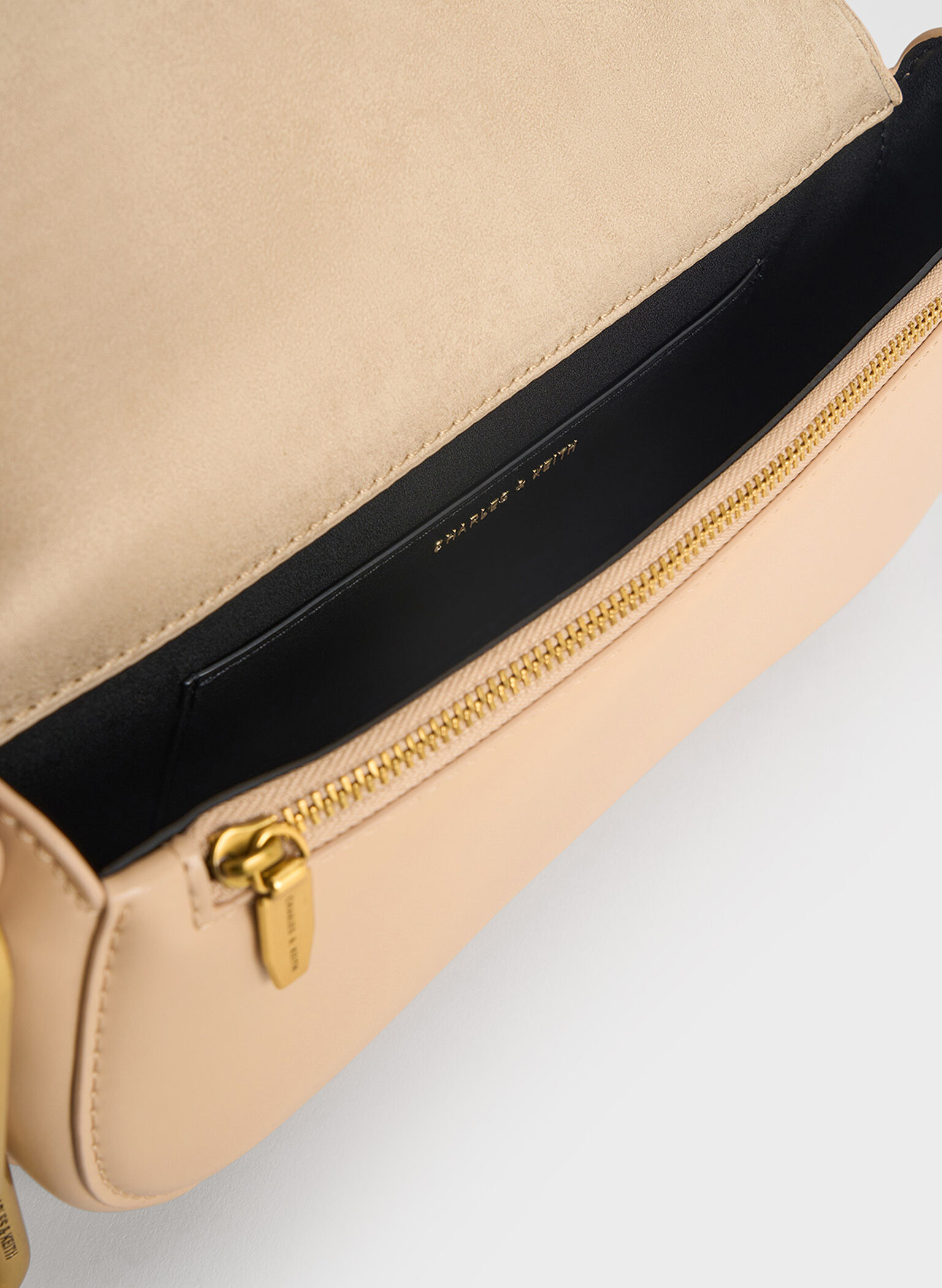 Kora Metallic-Accent Elongated Bag, Beige, hi-res