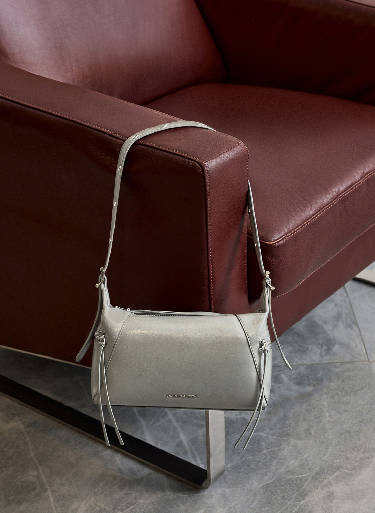 Xylia Shoulder Bag, Grey, hi-res