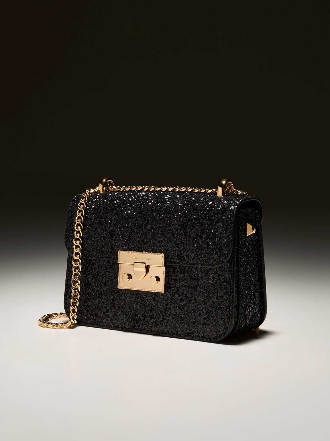 Charles and keith glitter sling bag sales