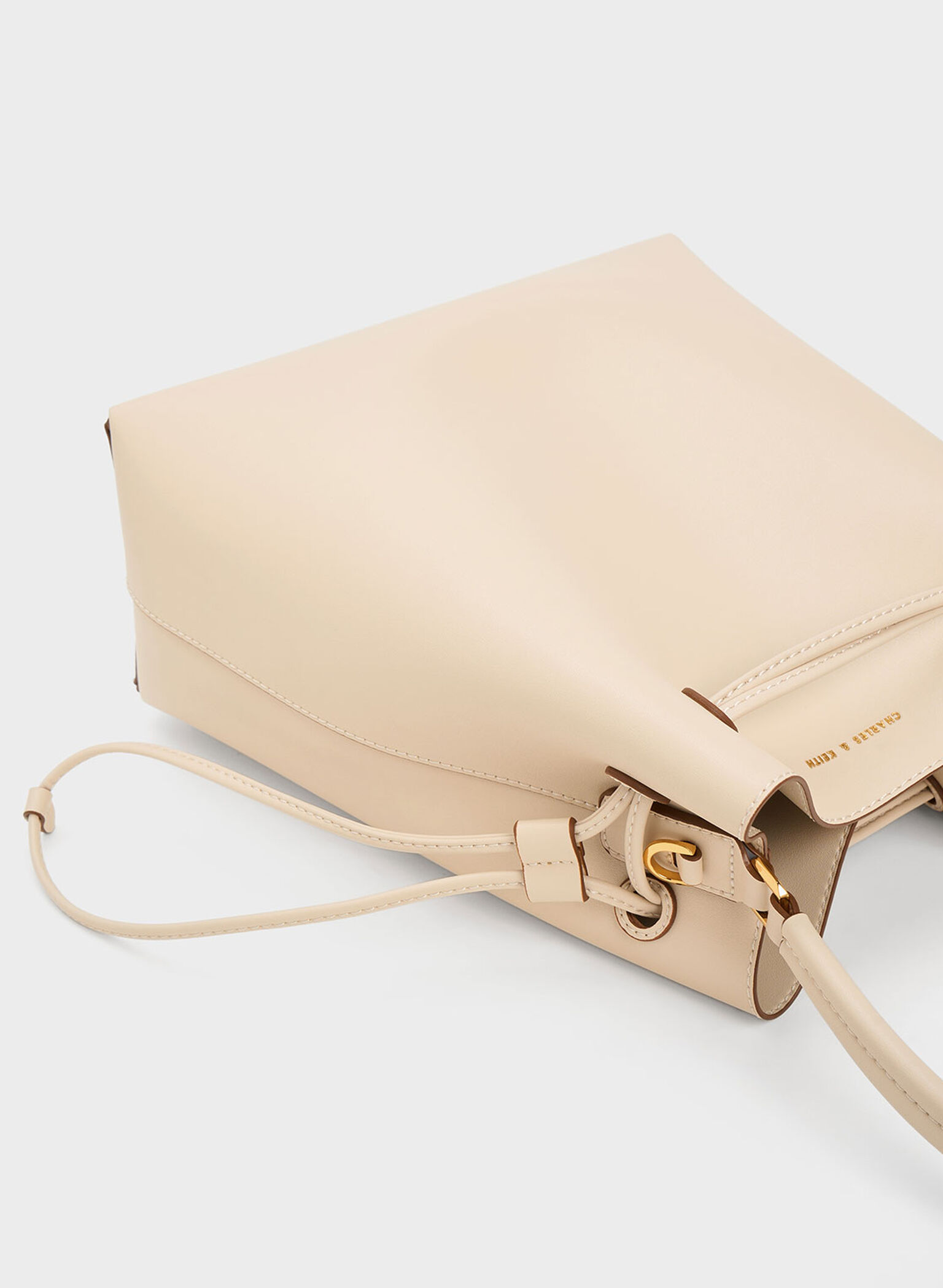 Drawstring Hobo Bag, Beige, hi-res