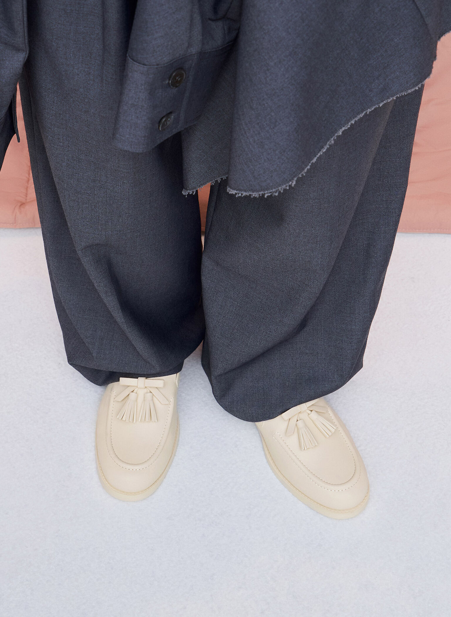 Bow Tassel Loafers, Chalk, hi-res