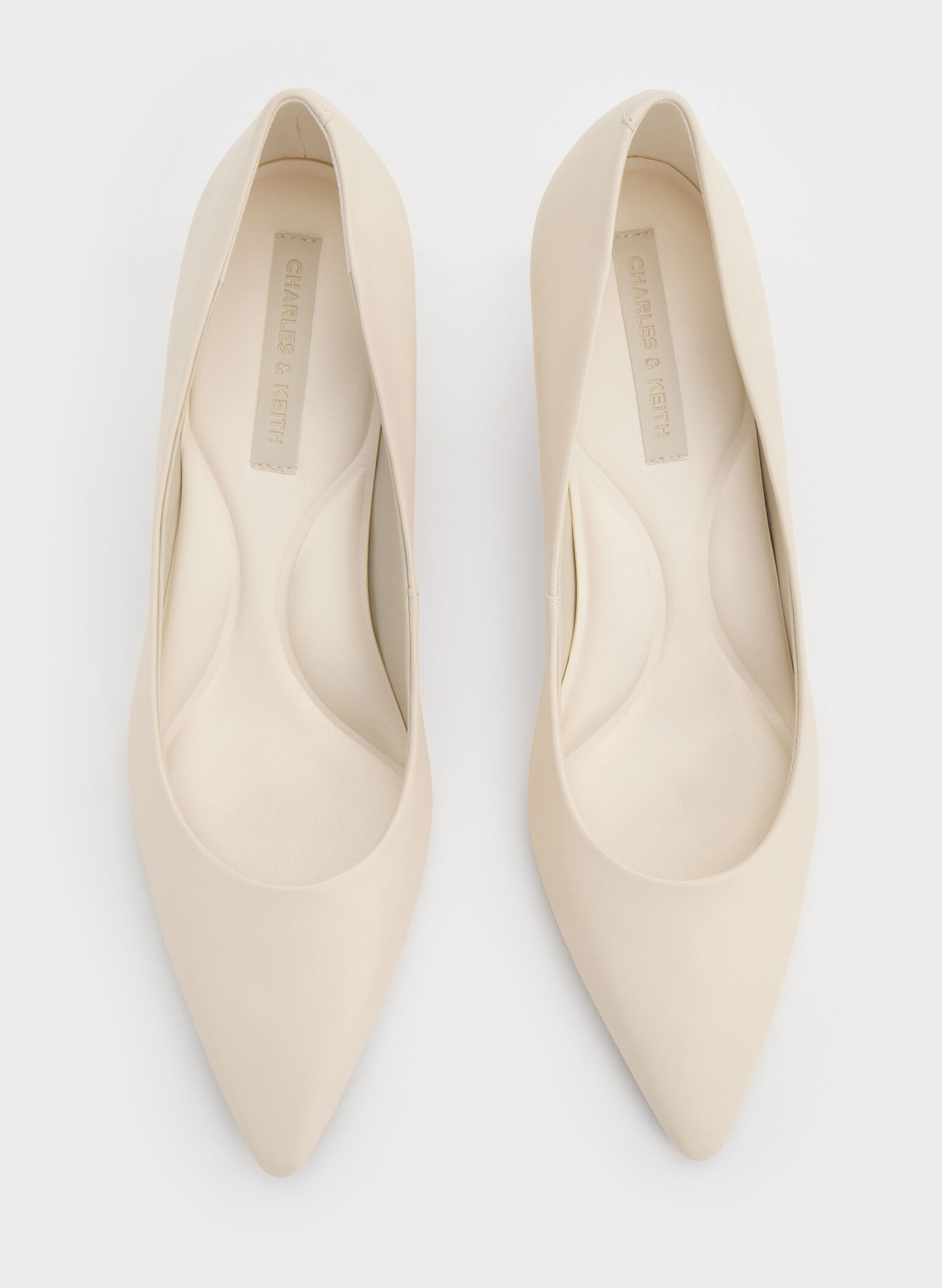 Emmy Pointed Kitten Heel Pumps, Chalk, hi-res