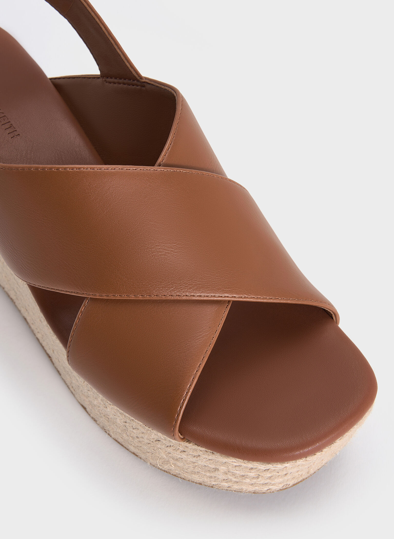 Crossover Espadrille Wedges, Brown, hi-res