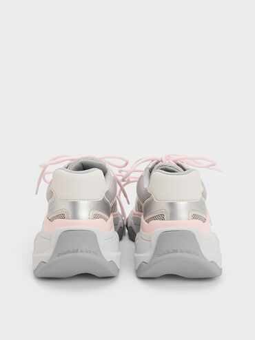 Gaskell Mesh Chunky Sneakers, Light Pink, hi-res