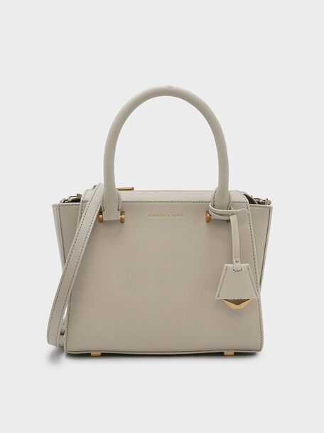 Harper Structured Handbag, Ivory, hi-res